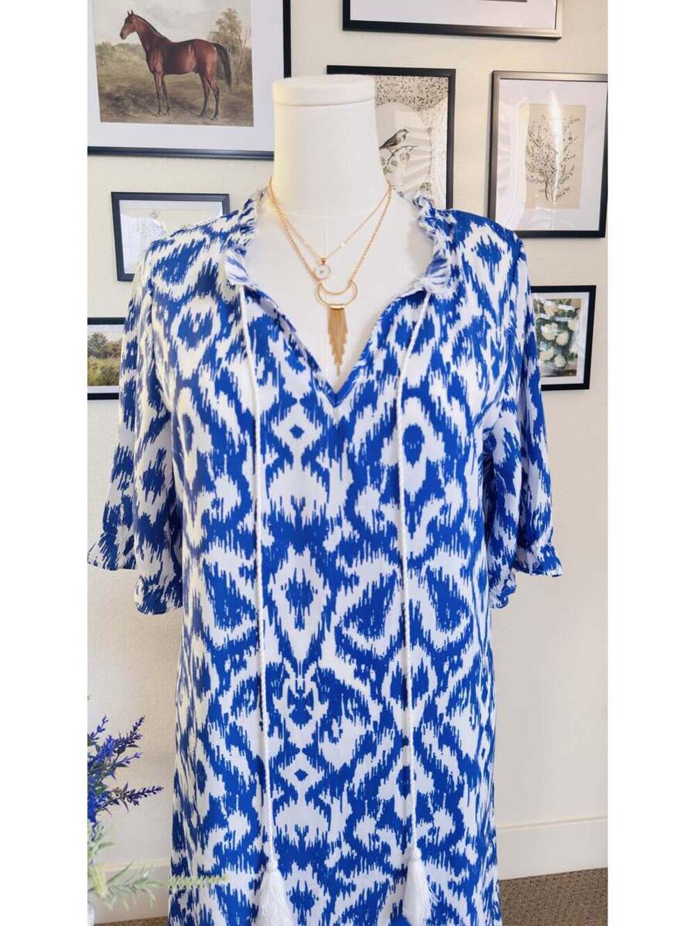 Boutique brand Ikat Pattern Tassel Tie Maxi - Size M - Picture 8 of 9